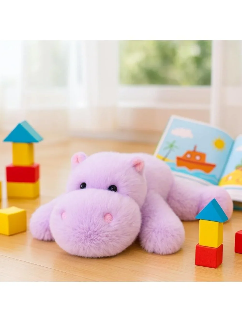 Hippo Stuffed Animal Plush Toy Cute Soft Pocket Size Gift for Kids Girls